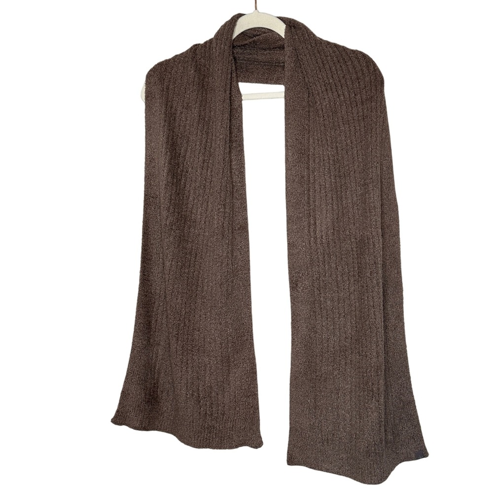 Barefoot Dreams CozyChic Lite Scarf Wrap Women's Brown Soft Knit Stole Shawl